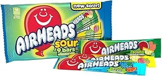 Sour Full-Size Candy Bars, Taffy Candy Assorted Bag, Individually Wrapped Candy, Three Assorted Flavors, 9 Count Bag