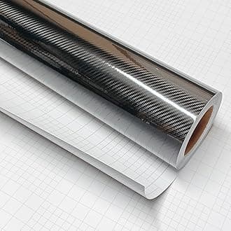 DIYAH 5D High Gloss Black Carbon Fiber Vinyl Bubble Free Air Release Car Wrap Film Automotive DIY Decals (84" x 48" / 7 FT X 4 FT)