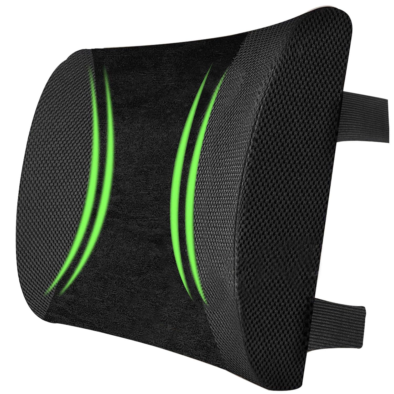 Trajectory Back Support for Chair, Memory Foam Car Seat Office Chair Back Support Cushion, Orthopedic Lumbar Support Back Rest for Back Pain Relief Back Pillow for Sitting Men & Women Black (Lumber)