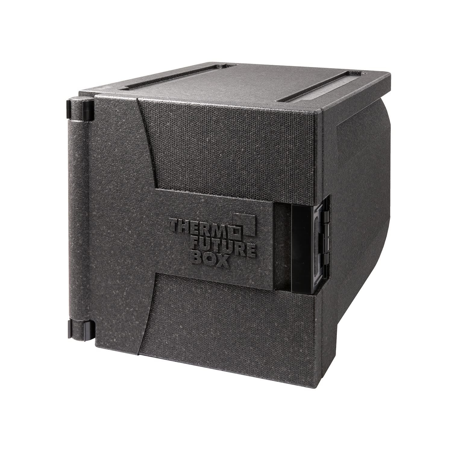 Thermo Future Box Extra Heavy Duty Food Storage Container, Hot Boxes for Catering, Insulated Pan Carrier Saver, Front Loader 1 Count, Black