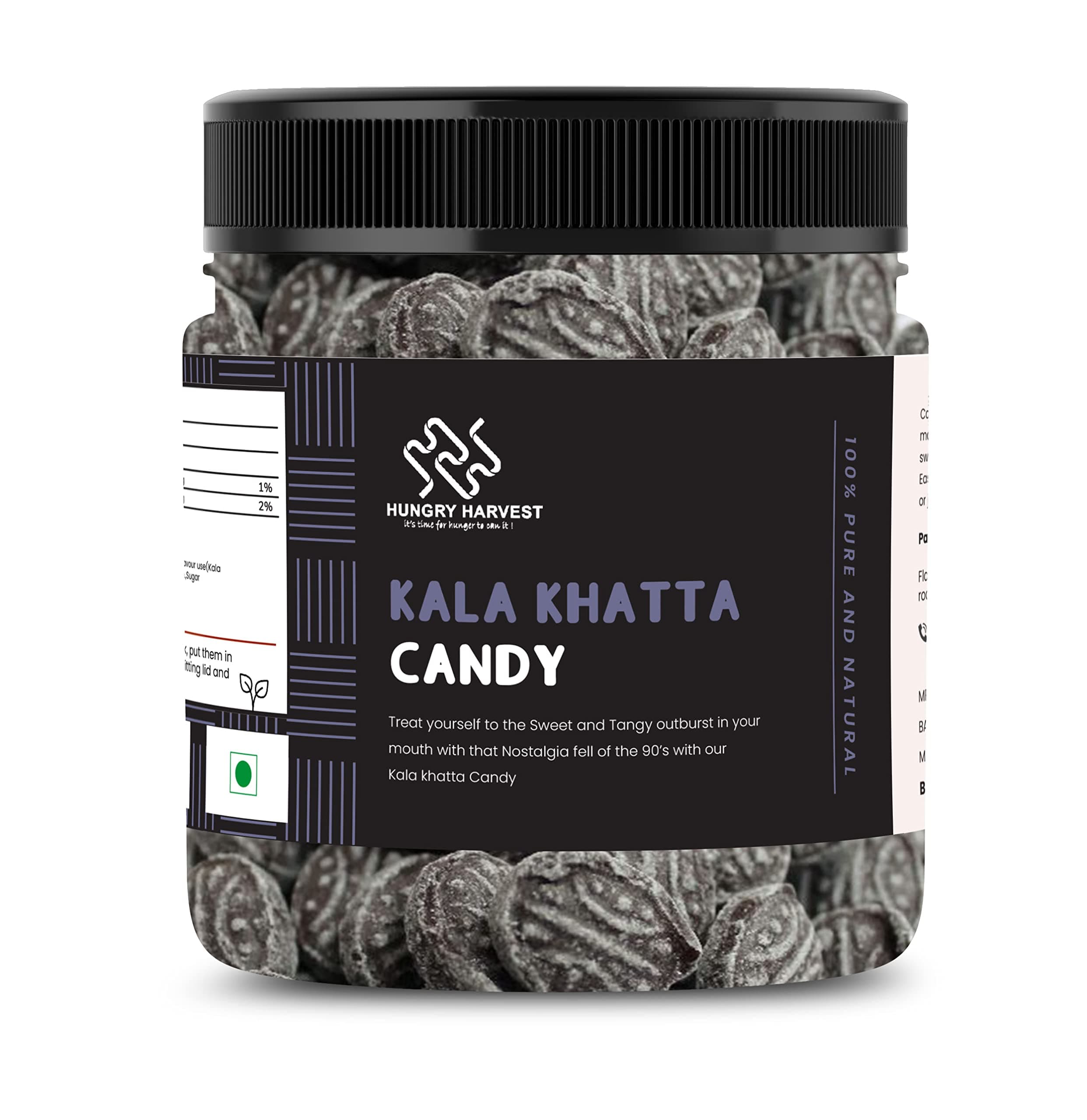 Black Pepper Flavoured Candy | Kali Mirch Candy| Kala Khatta candy [Jar Pack] (300 Grams (Pack of 1 of 300 Grams))