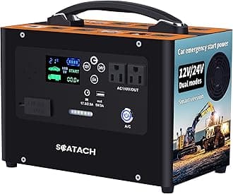 Scatach 10000A Jump Starter, 24V 400W Inverter Battery Jumper Starter Power Station for All Gas or Diesel Engines, 155Wh Heavy Duty Truck Jump Starters Portable Power Bank for Outdoors Camping Travel