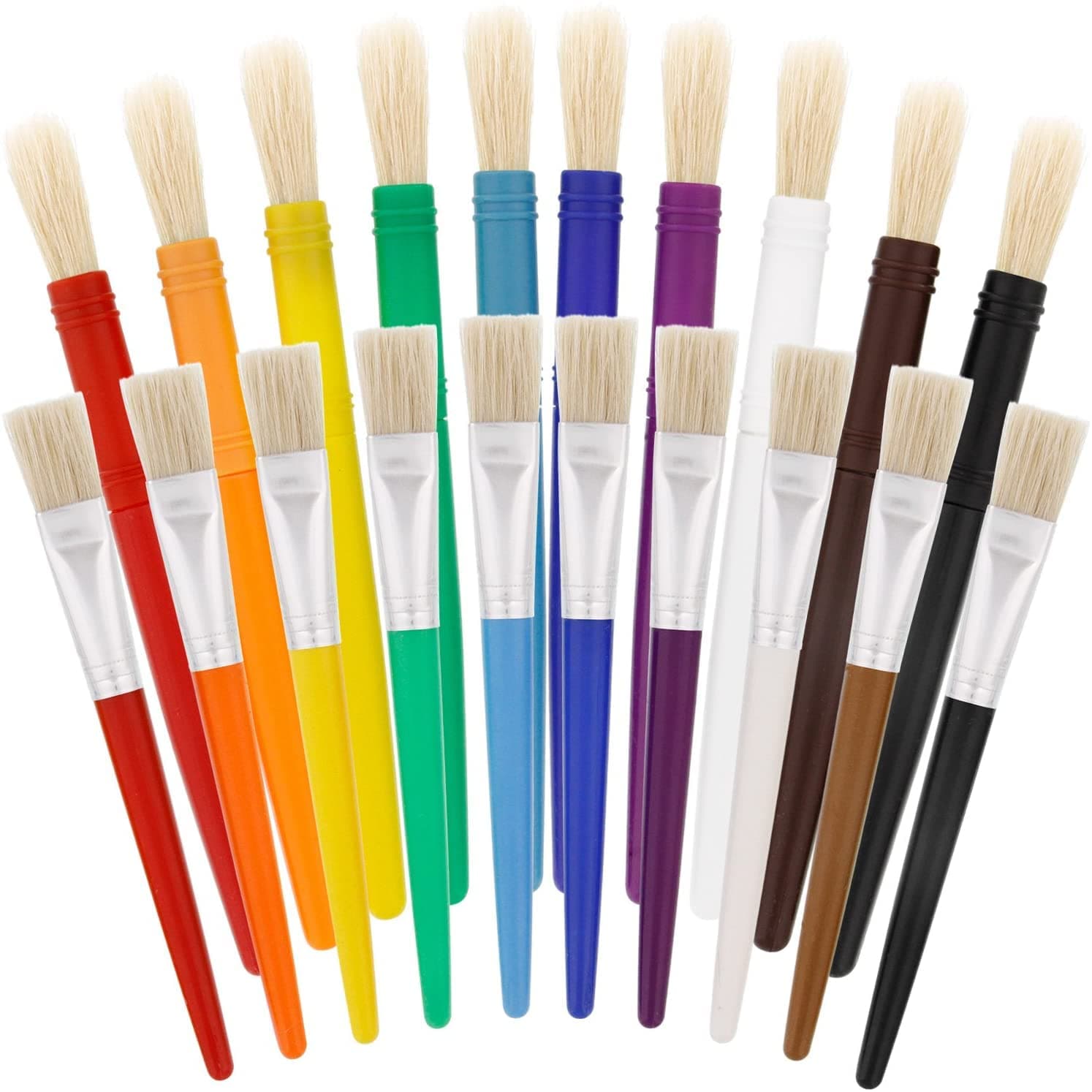 GGEROU 20 Pack Kids Paint Brushes,Non Shedding Chubby Paint Brushes Preschool Paintbrushes for Washable Paint Acrylic Drawing Kits,Toddler Painting Brush Kit,Perfect for Kids School Gift