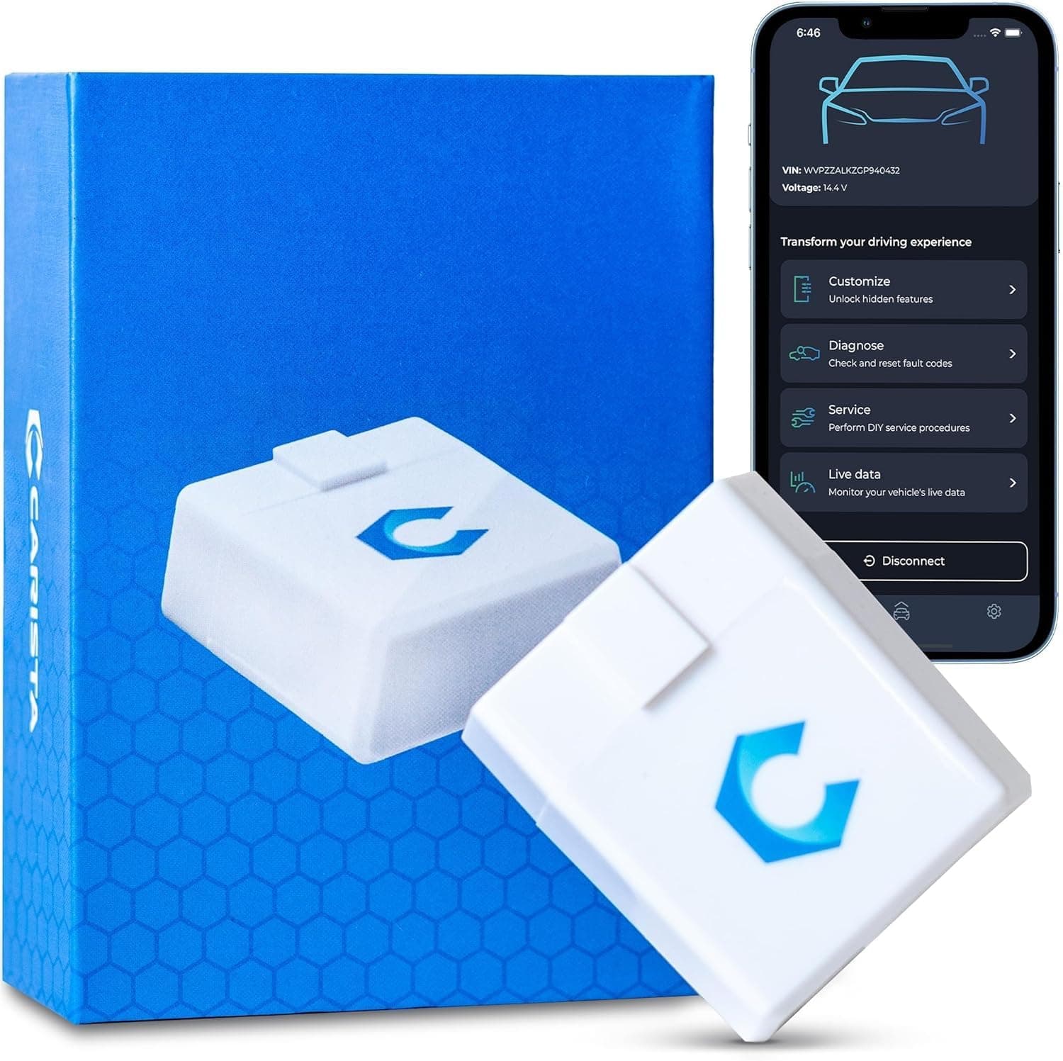 OBD - Bluetooth OBD2 Scanner - Car Scanner Diagnostic Tool and Code Reader with Access to Diagnostics, Customizations, Service Tools, and Live Data - Subscription Required