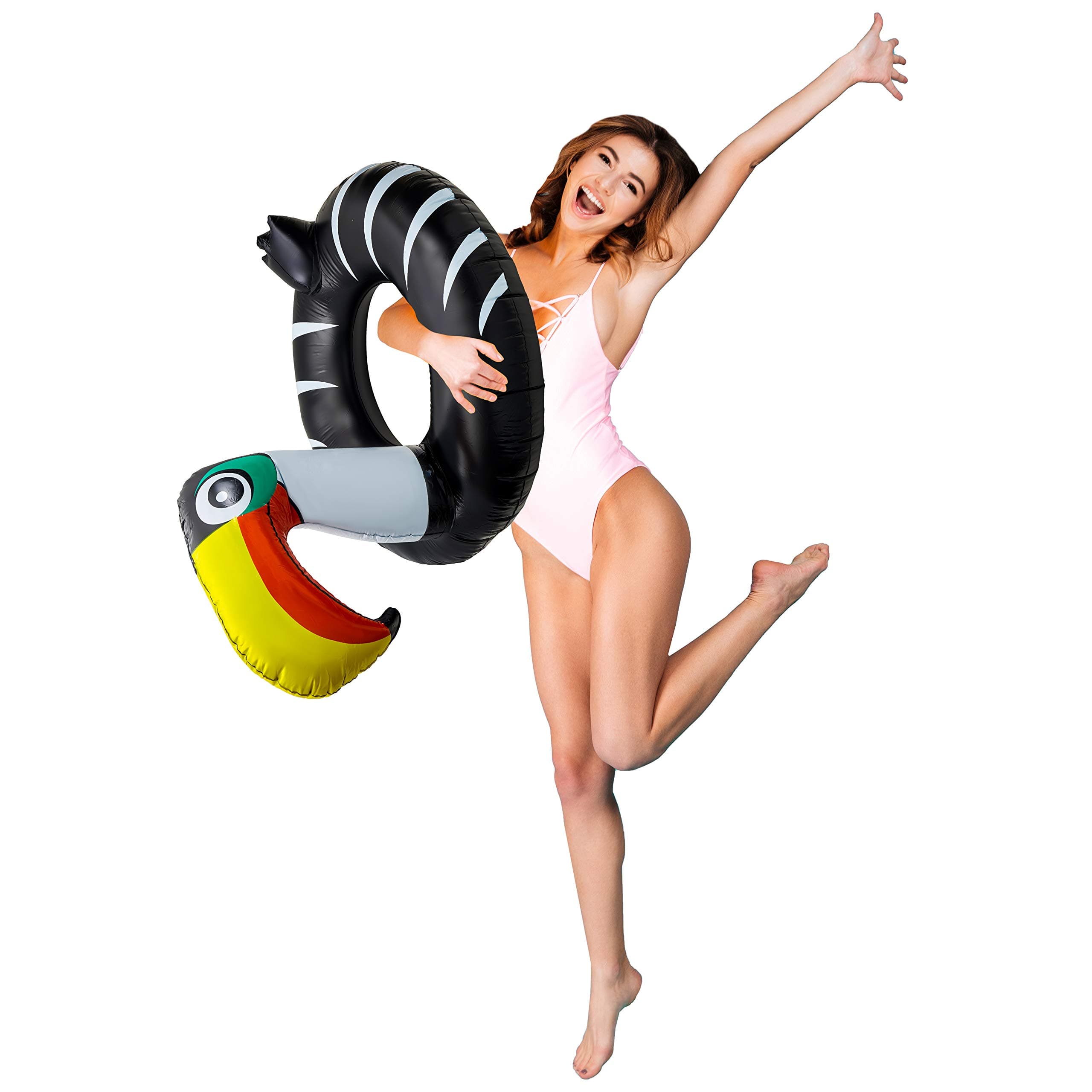 Koltose by Mash Toucan Pool Float Tube, Giant Pool Float for Kids, and Teens, Lounger Pool Raft Floatie Ring for Pool Parties, Swimming Pool Accessories