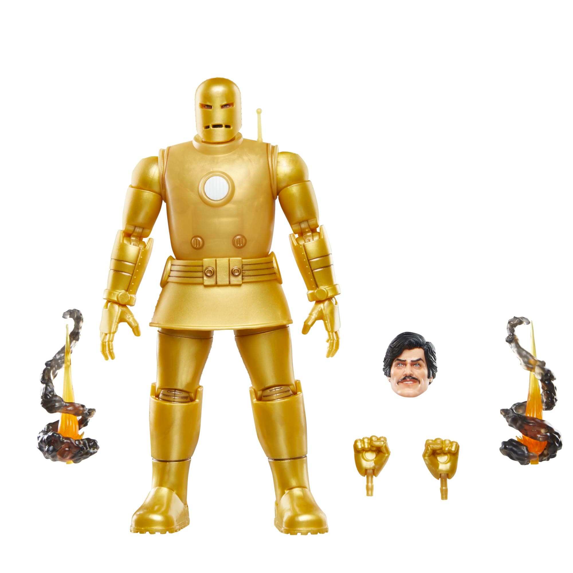 Legends Series Iron Man (Model 01 - Gold), Iron Man Comics Collectible 6-Inch Action Figure, Retro-Inspired Blister Card