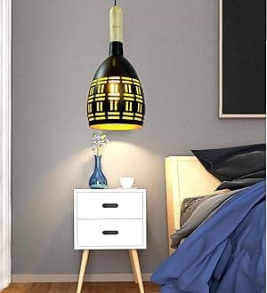 Lyse Decor Hanging Lights for Living Room Ceiling, Hanging Lamps for Bedroom,Pendant Lights for Balcony/Reception Area (Black, Single 1Pc)