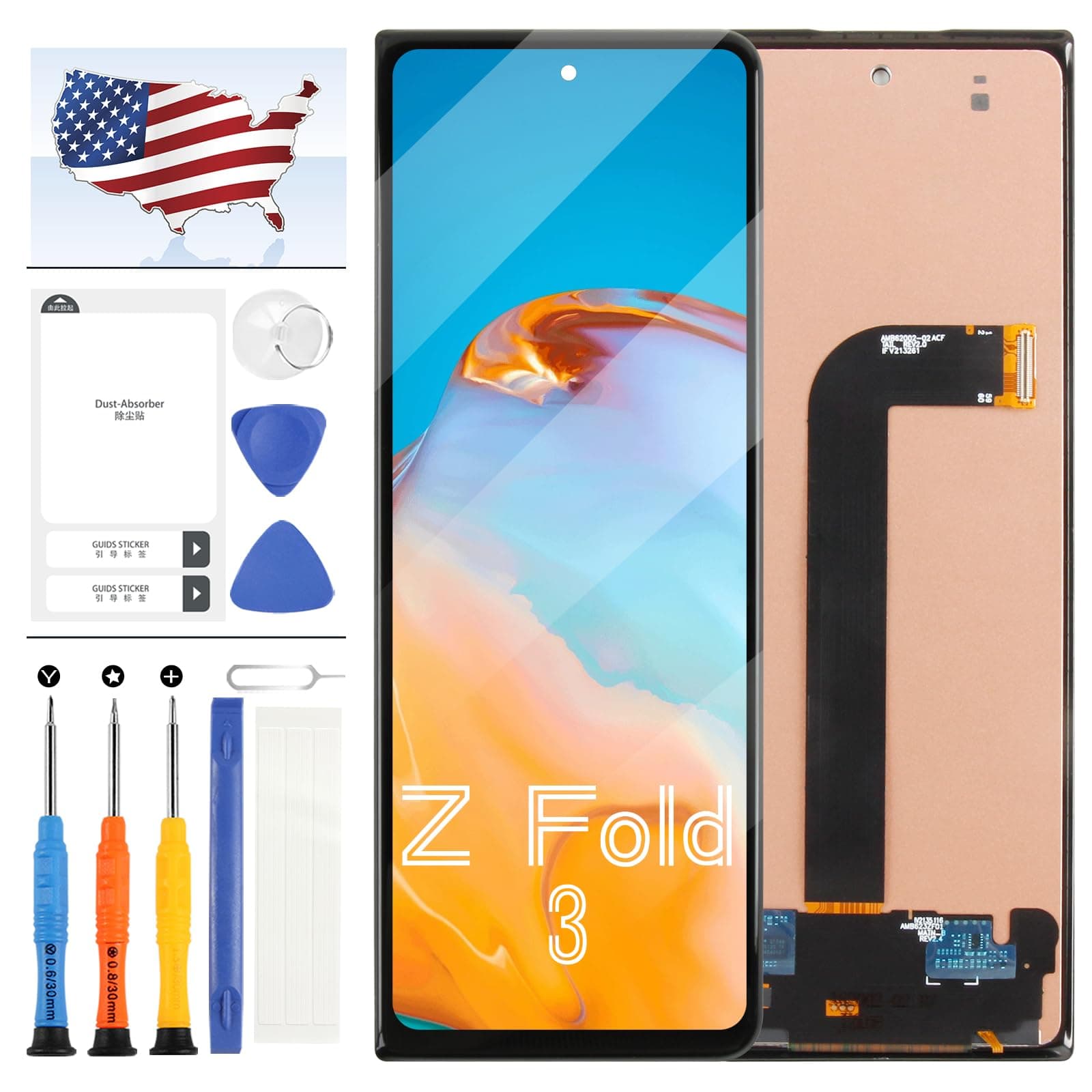 A-MIND TFT Screen Replacement for Samsung Galaxy Z Fold 3 5G LCD Screen for Samsung Z Fold3 5G SM-F926 F926B F926U Display Touch Digitzer Assembly Repair Part Kit(Outer Small Front,No Fingerprint)