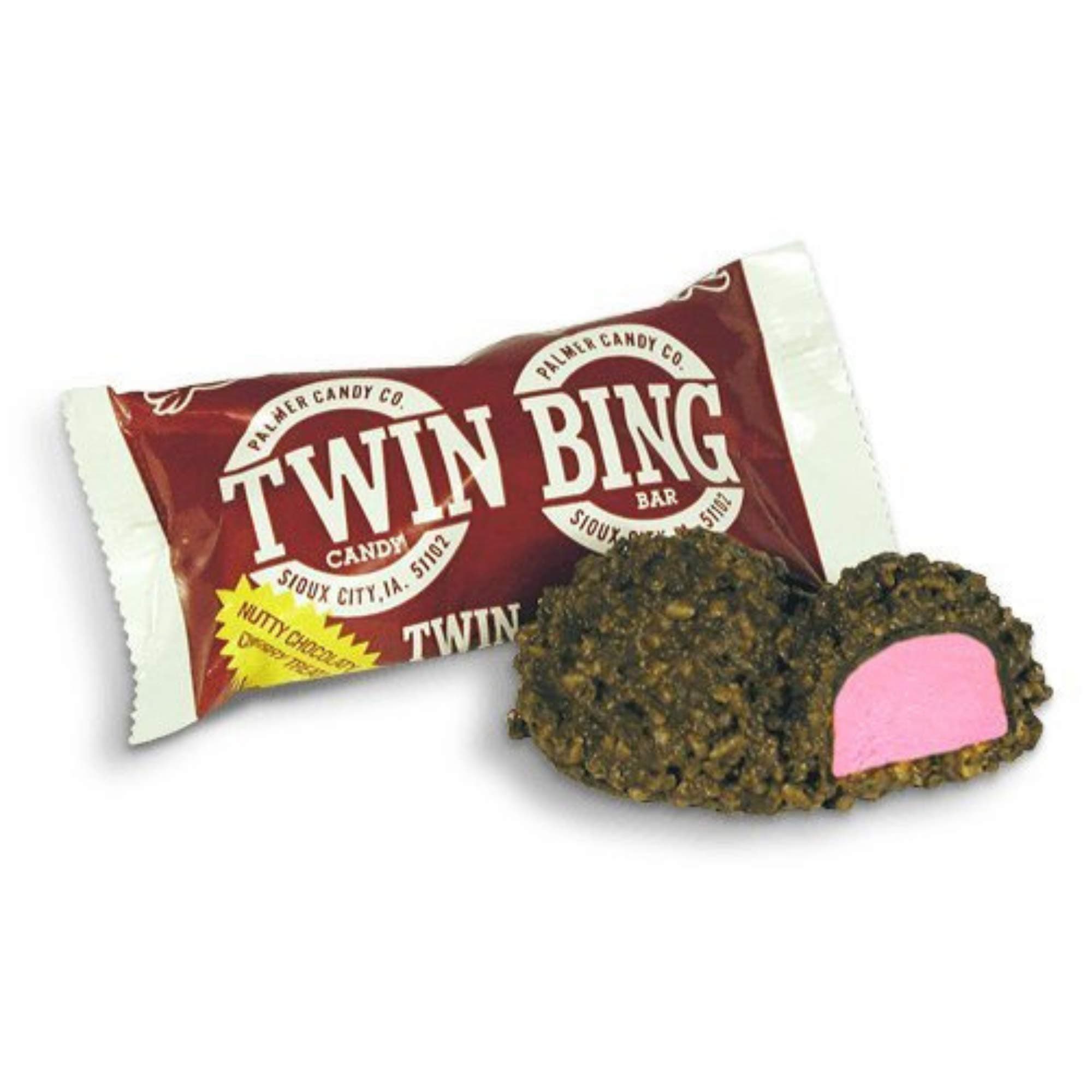 Palmers Twin Bing Candy Bars - (8-Pack) - Chocolate Covered Cherry Nougat Candy Bar
