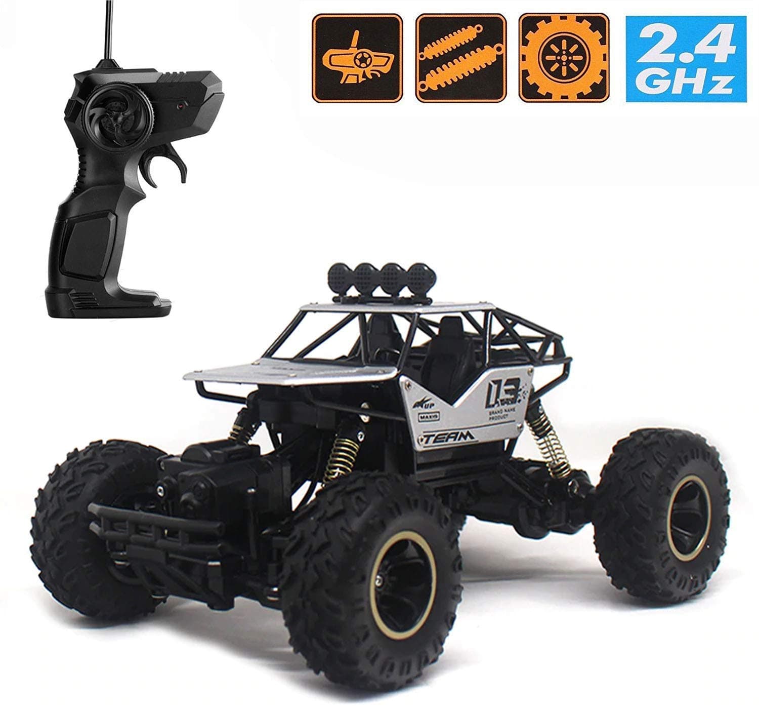 Ramakada 2.4 Ghz Dirt Drift Waterproof Remote Controlled Rock Climber Crawlar Car Rally RC Monster Truck, 4X4 WD, 1:16 Scale (Random Color)