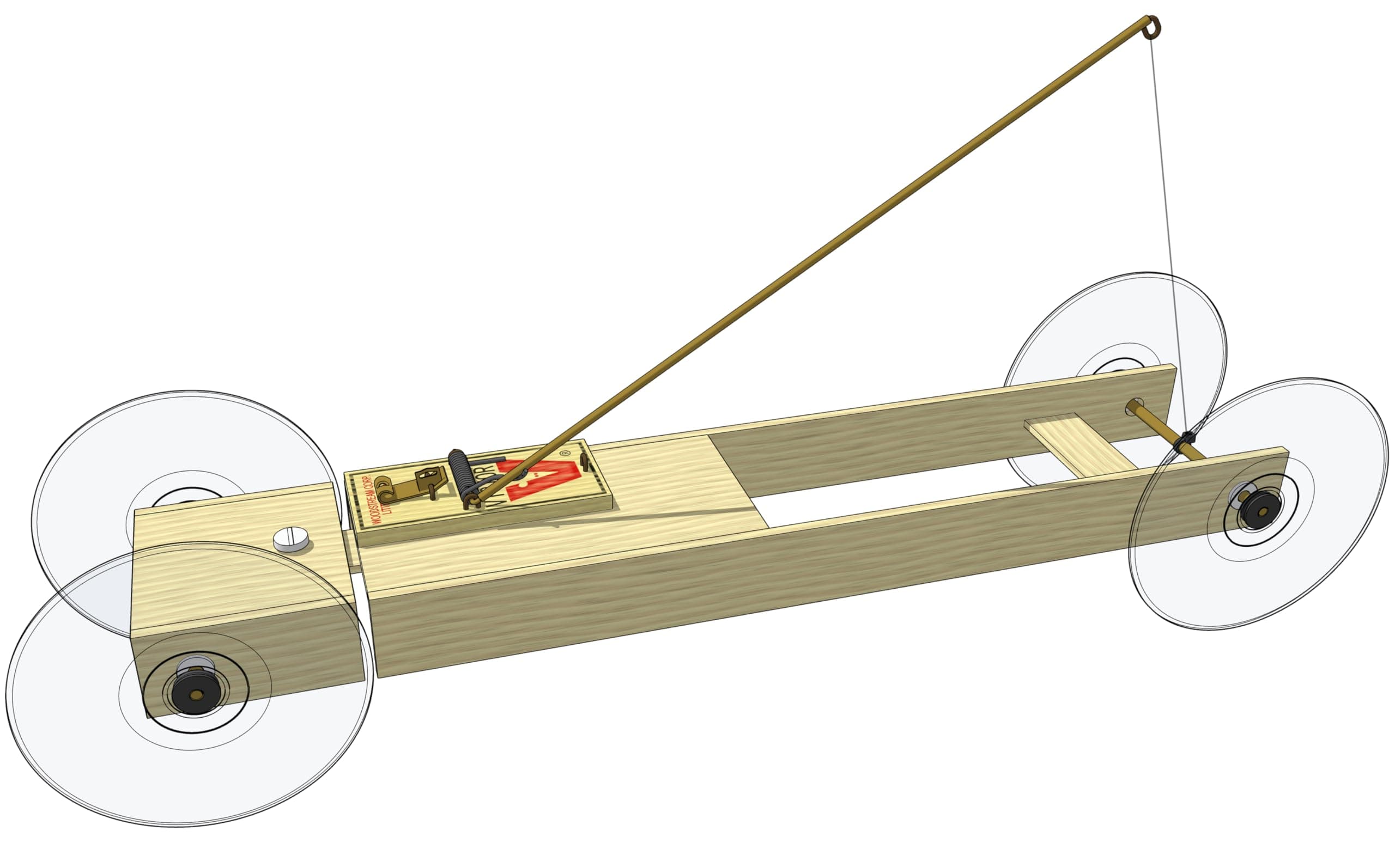 Basic II Mousetrap Car Kit: by Doc Fizzix Engineered for Maximum Distance with Adjustable Steering