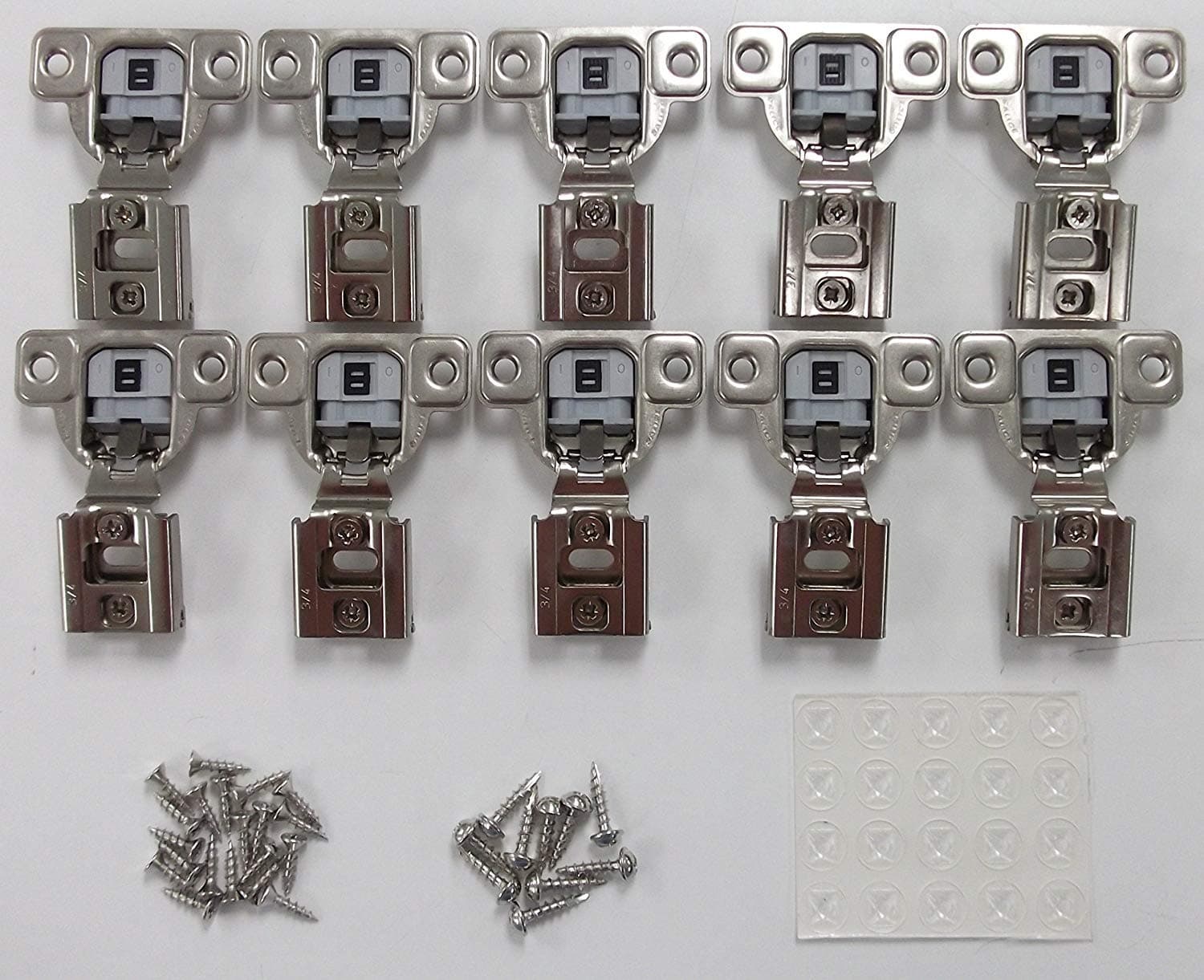 Salice Compact Soft Close Hinge 3/4" Overlay Pack of 10 Hinges with Screws and Bumpers CUP34D9