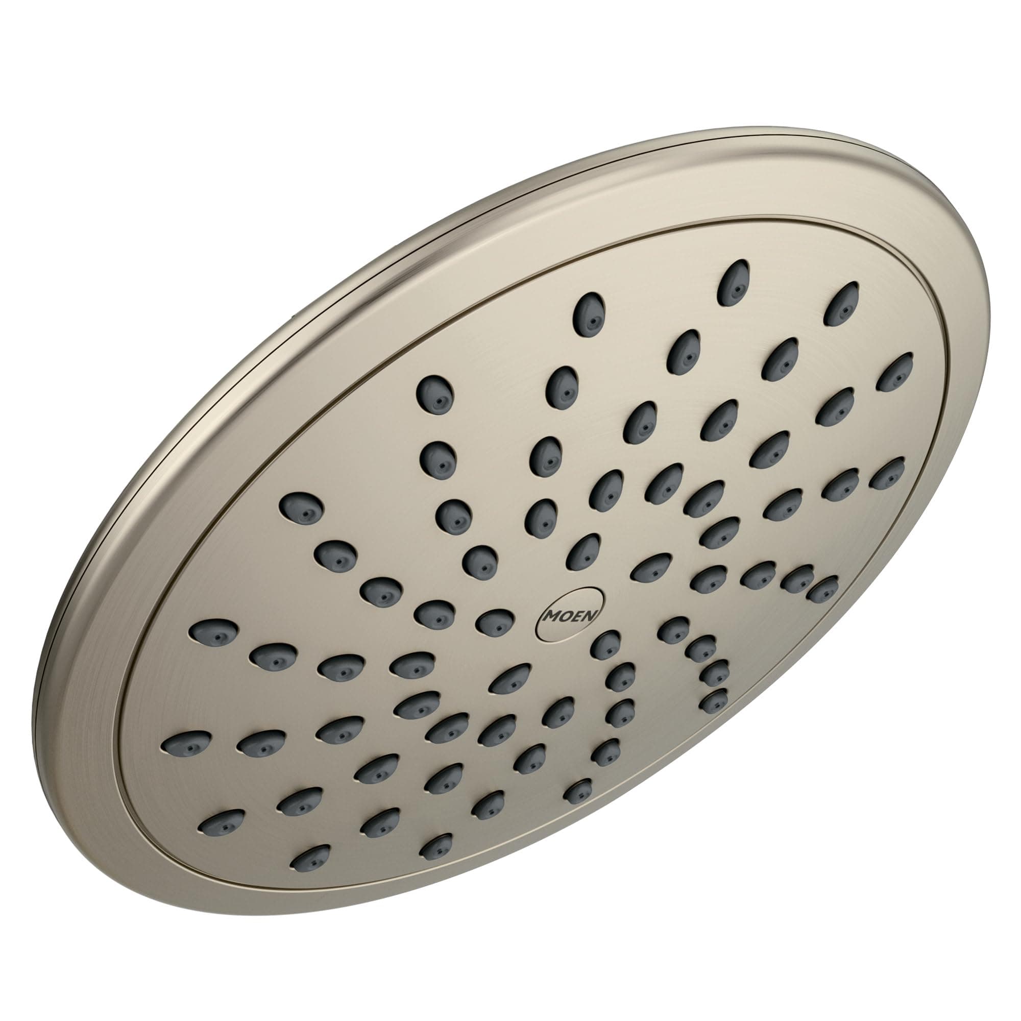 Moen Brushed Nickel 8-Inch Fixed Single Function Round Wide Rainshower Showerhead, 2.5 GPM, 6345BN