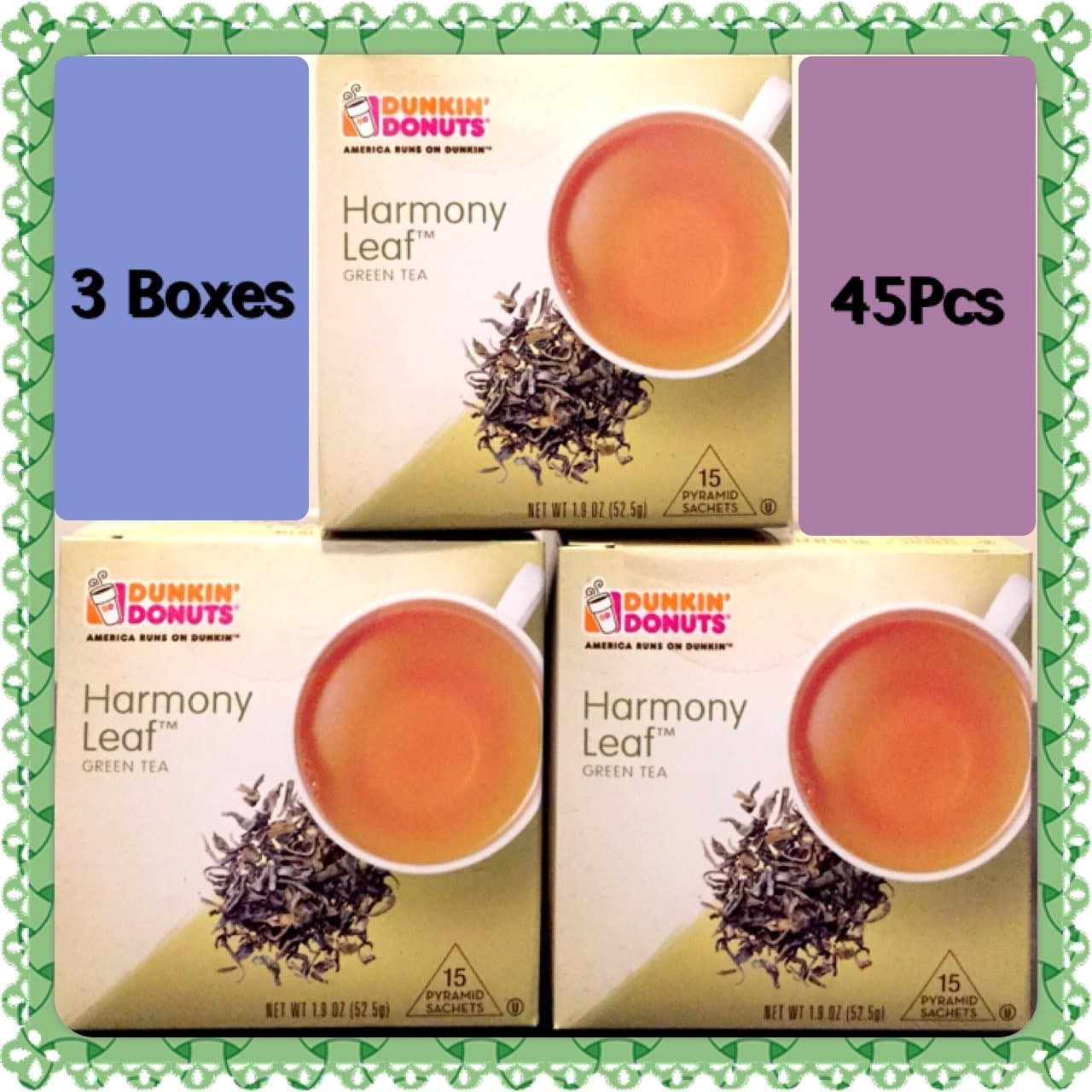 Dunkin Donuts Harmony Leaf Green Tea 45 Tea Bags