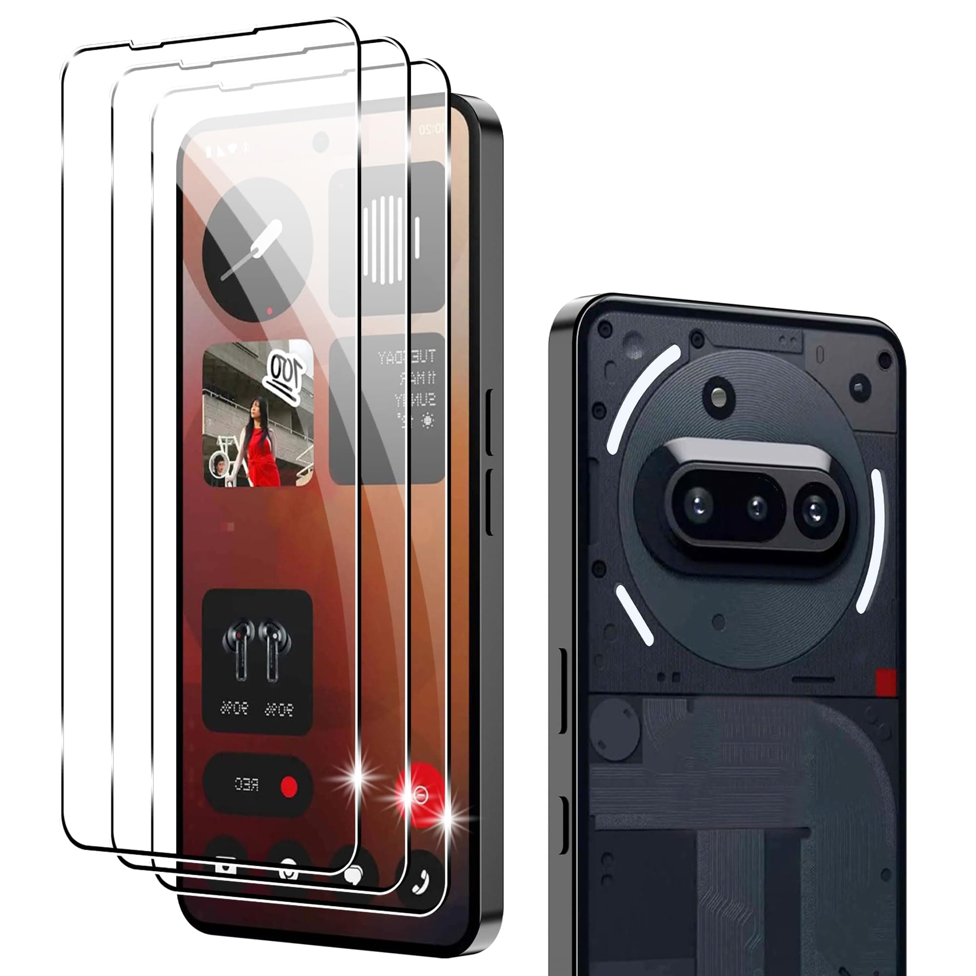 for Nothing Phone (3a)/3a Pro/CMF Phone 2 Pro screen protector, 9H Hardness Anti-Scratch Tempered Glass flim, Case Friendly(3 PACK)