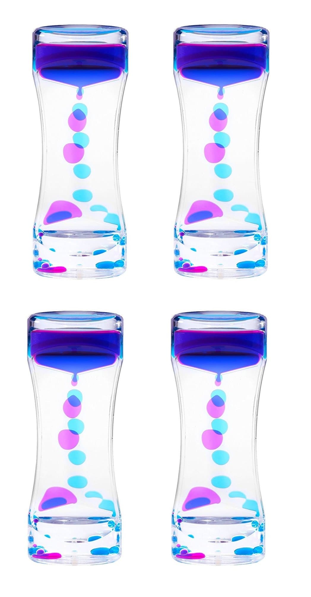 Liquid Bubble Motion Sensory Timer Tube Liquid Motion Timer Bubble Sensory Tube Rectangular Sensory Relaxation Water Toy, Bubble Timer, Bubbler for Sensory Play, Fidget Toy (4-Pack)