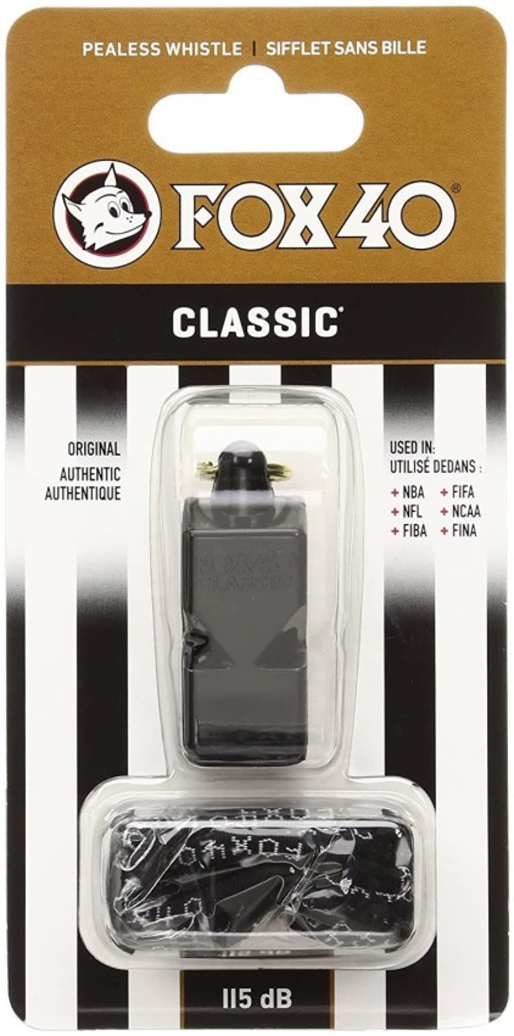 Classic Official Whistle With Lanyard (Black)