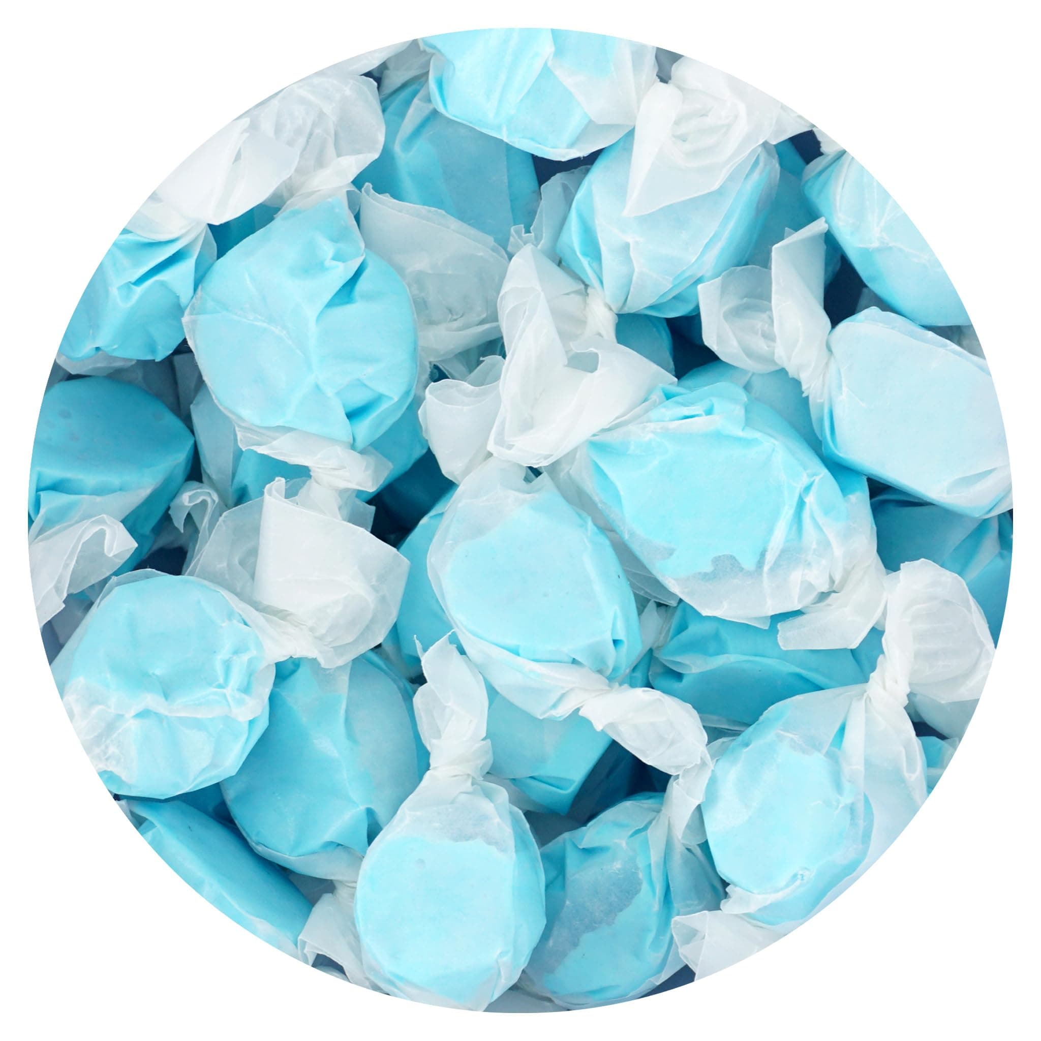 Blue Raspberry Salt Water Taffy, 1 Pound Bulk Bag, Blue Taffy, Individually Wrapped Blue Candy