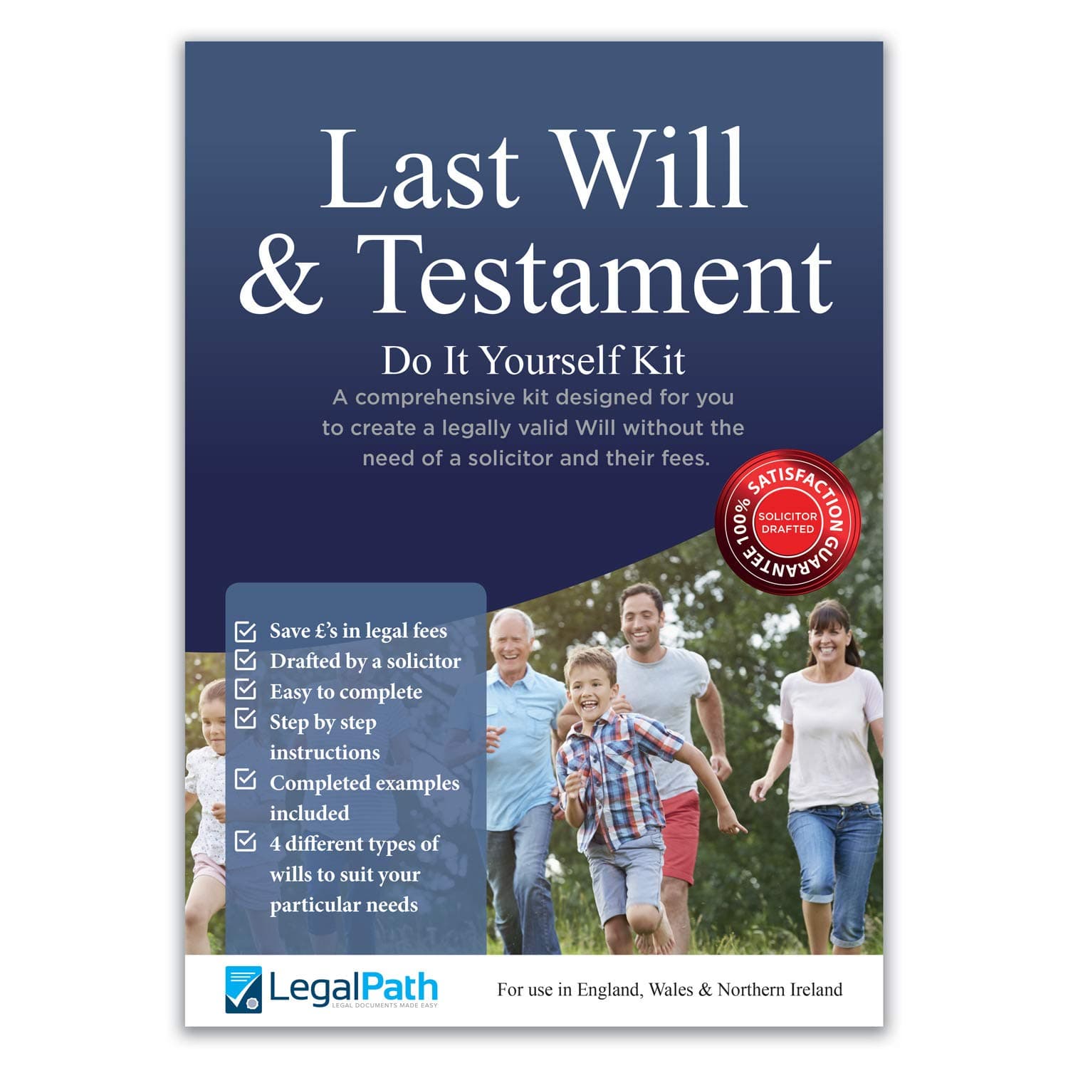 Will Kit - Last Will and Testament Will Writing Kit by LegalPath Really Simple to Complete. Comprehensive Guide & 4 Different Wills to Suit Your Individual Needs