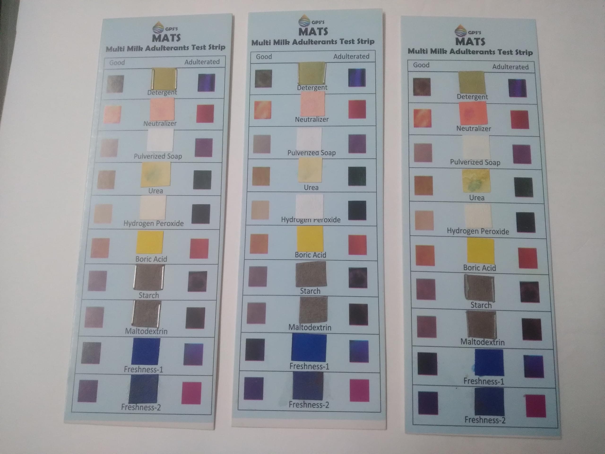 GPS's MATS- Multi Milk Adulteratiion Test Strip (A Pack of Five Strips)