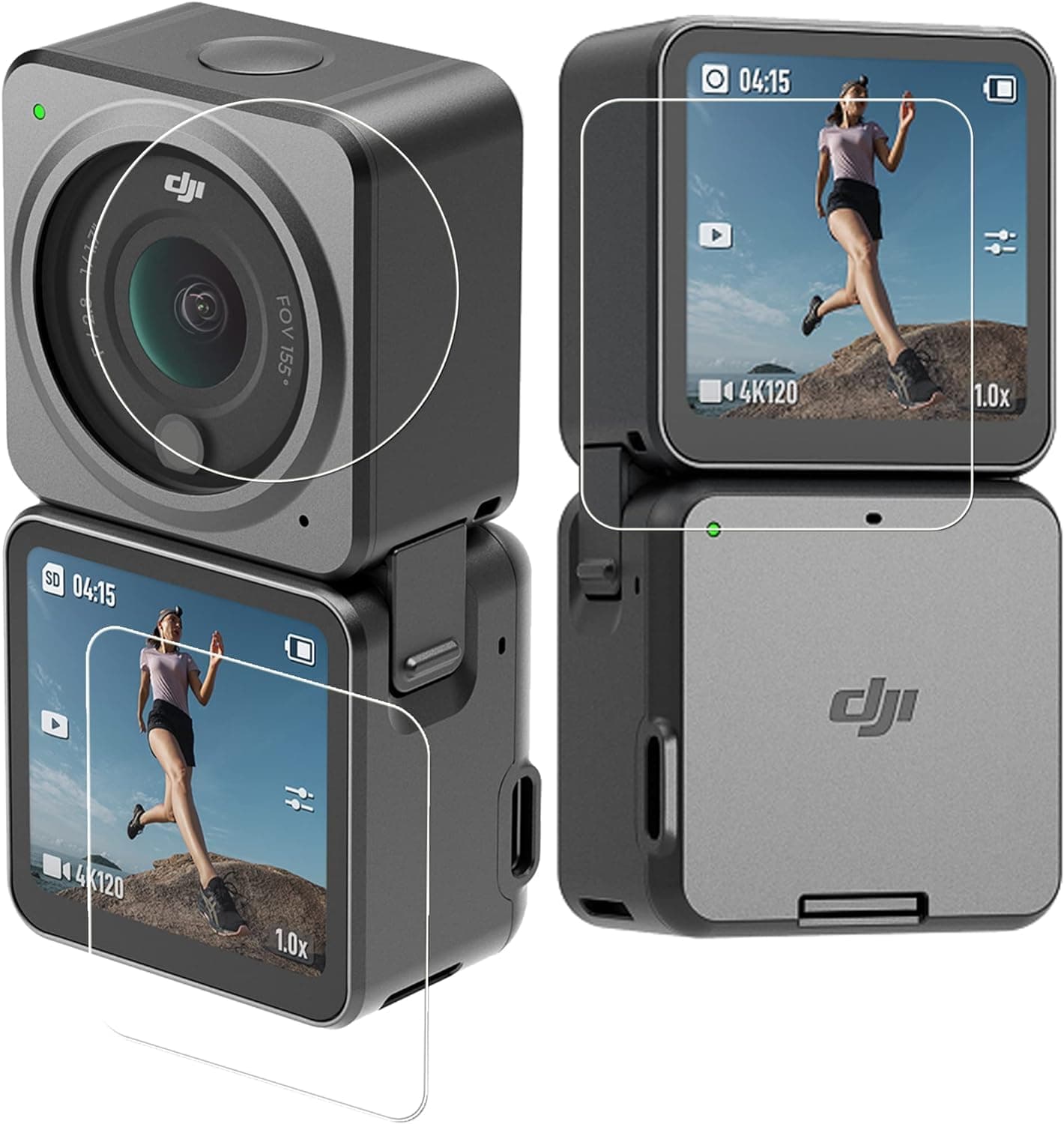 Tempered Glass Screen Protector for DJI Action 2 Action Camera (3 P'cs Set)