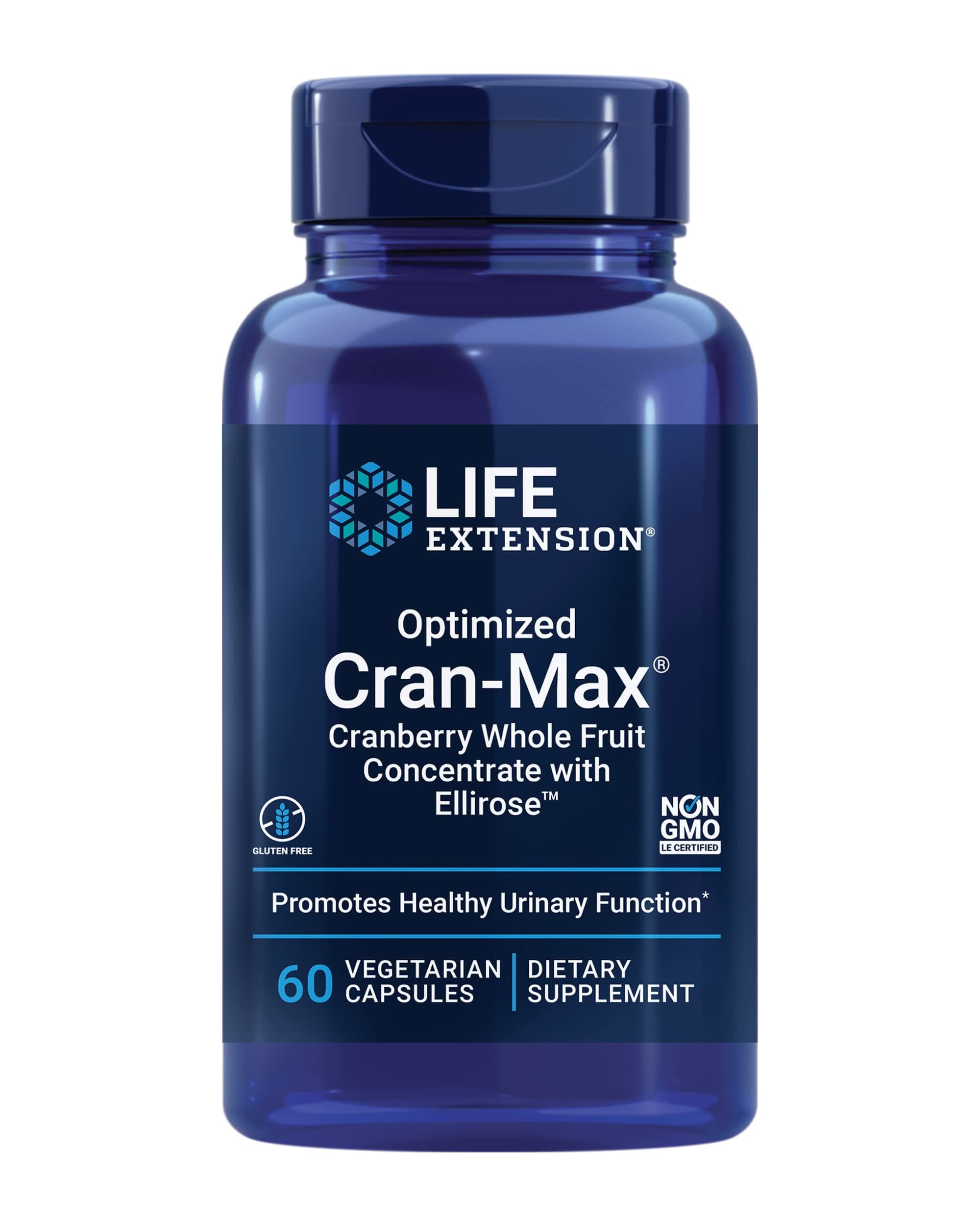 Optimized Cran-Max®, Cranberry Whole Fruit Concentrate with Hibiscus Extract, Best in Class Support for Female Urinary Tract Health, Gluten-Free, Vegetarian, Non-GMO, 60 Capsules