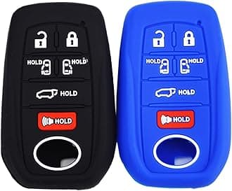 Silicone Key Fob Cover Case for Toyota Sienna XSE Platium AWD 2021 2022 2023 2024 2025 6 Buttons Remote Keyless