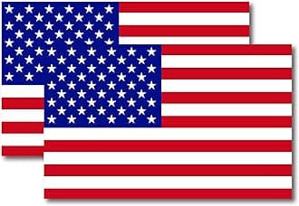 American Flag Automotive Magnet Decal - 5x8 inches, 2 Pack, Red White, and Blue - Heavy-Duty for Car, Truck, SUV United States of America Patriotic Auto Accessories, USA Flag Car Magnets