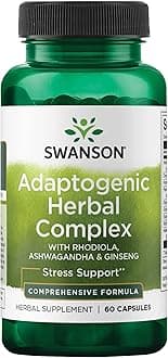 Swanson Premium Rhodiola Ashwagandha Ginseng Complex 60 Caps