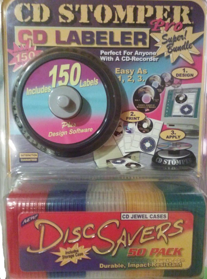 CD Stomper Pro Super Bundle - 150 labels and 50 Jewel Cases