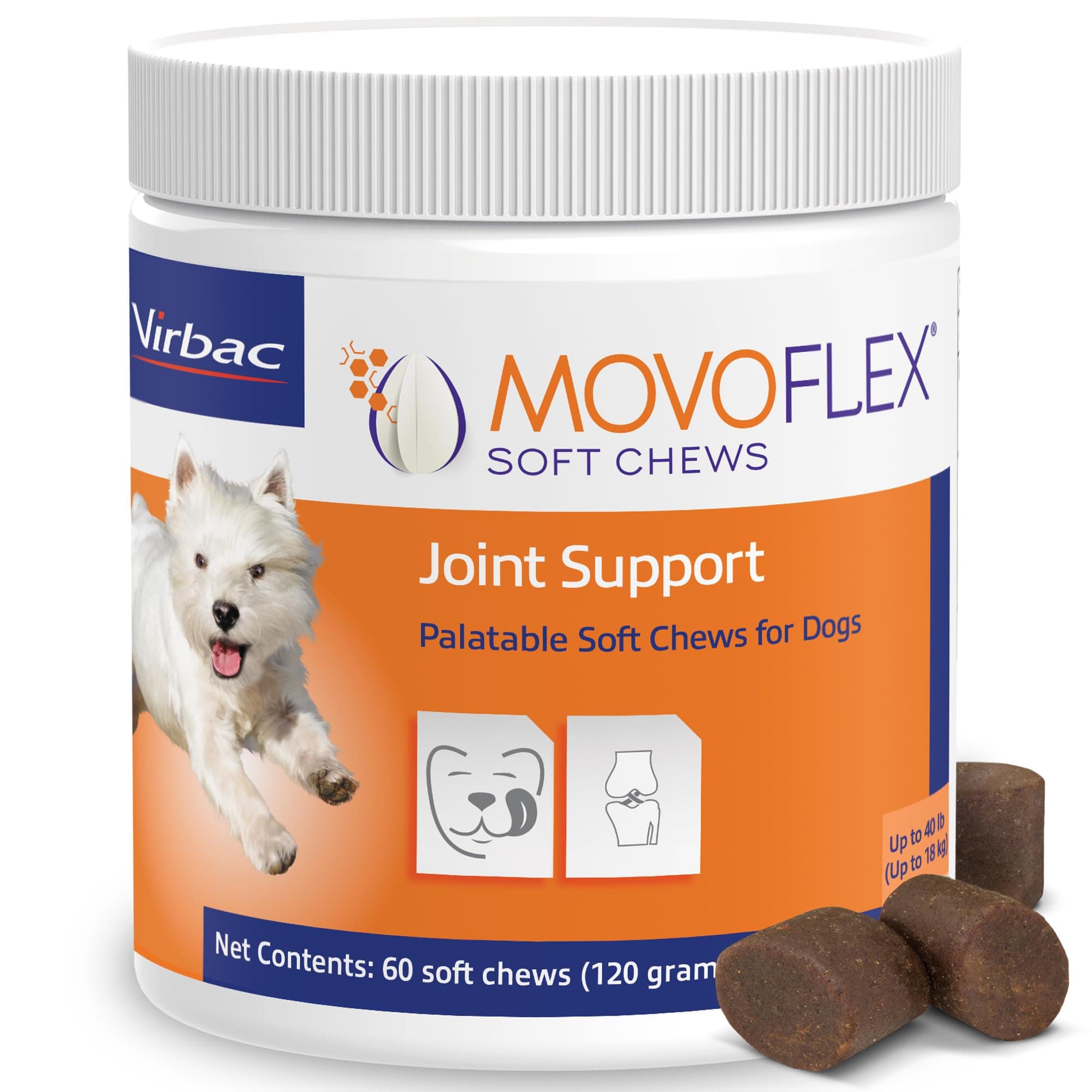 Joint Support Supplement for Dogs - Hip and Joint Support - Dog Joint Supplement - Hip and Joint Supplement Dogs - 60 Soft Chews for Small Dogs (by Virbac)