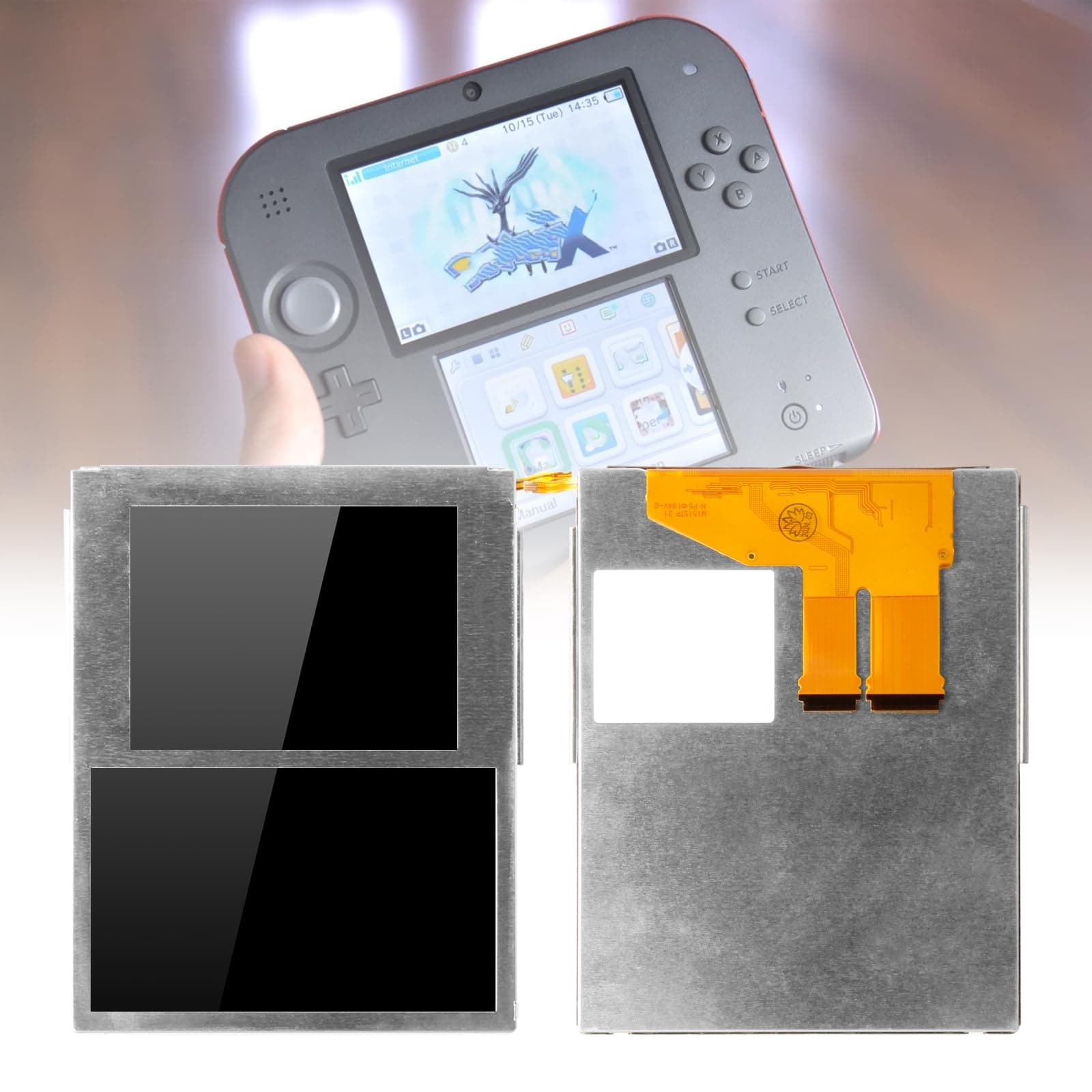 for Nintendo 2DS Screen Replacement for Nintendo 2DS LCD Screen Repair Kit for Nintendo 2DS Display Replacement Black (Without Touch Digitizer)