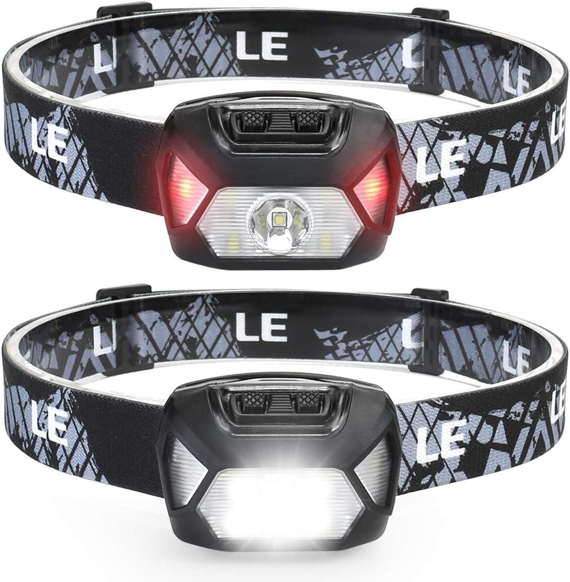 SKY-TOUCH 2-Pack Rechargeable Headlamp Flashlight, 800 Lumens Motion Sensor Head Lamp, Ipx4 Waterproof, Bright White Cree Led & Red Light, Perfect For Running, Camping, Hiking & More