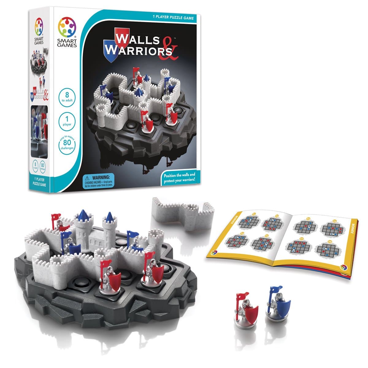 SmartGames Wall & Warriors – Medieval Logic Puzzle with 80 Challenges for Ages 8+