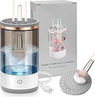 Electric Makeup Brush Cleaner, Quick Efficient Machine for Deep Cleaning All Types of Brushes, Portable Compact Design for Travel Home Use, for Makeup Lovers & Professionals