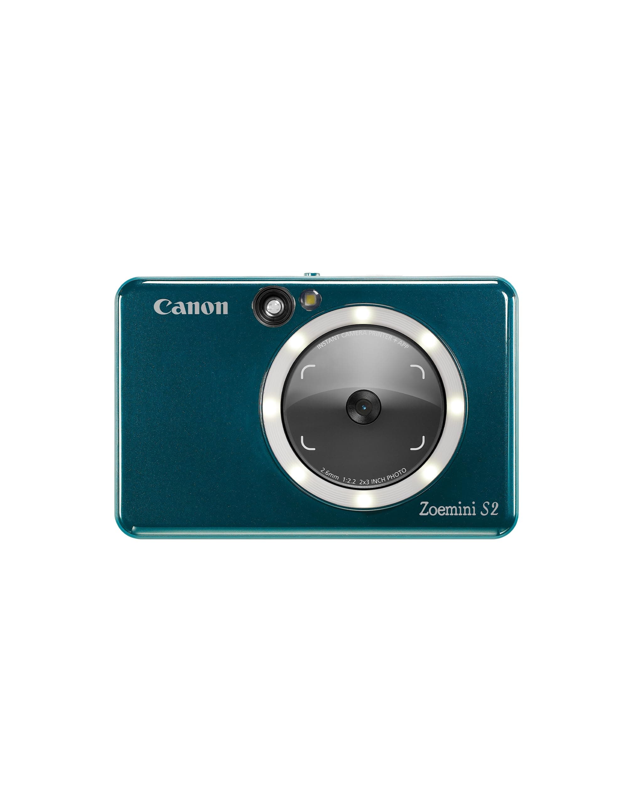 Canon Zoemini S2 Instant Camera Printer 8MP - Compact with Mirror, Ring Light Camera, Zink Sticky-Back Photo Paper, Portable, Aquamarin