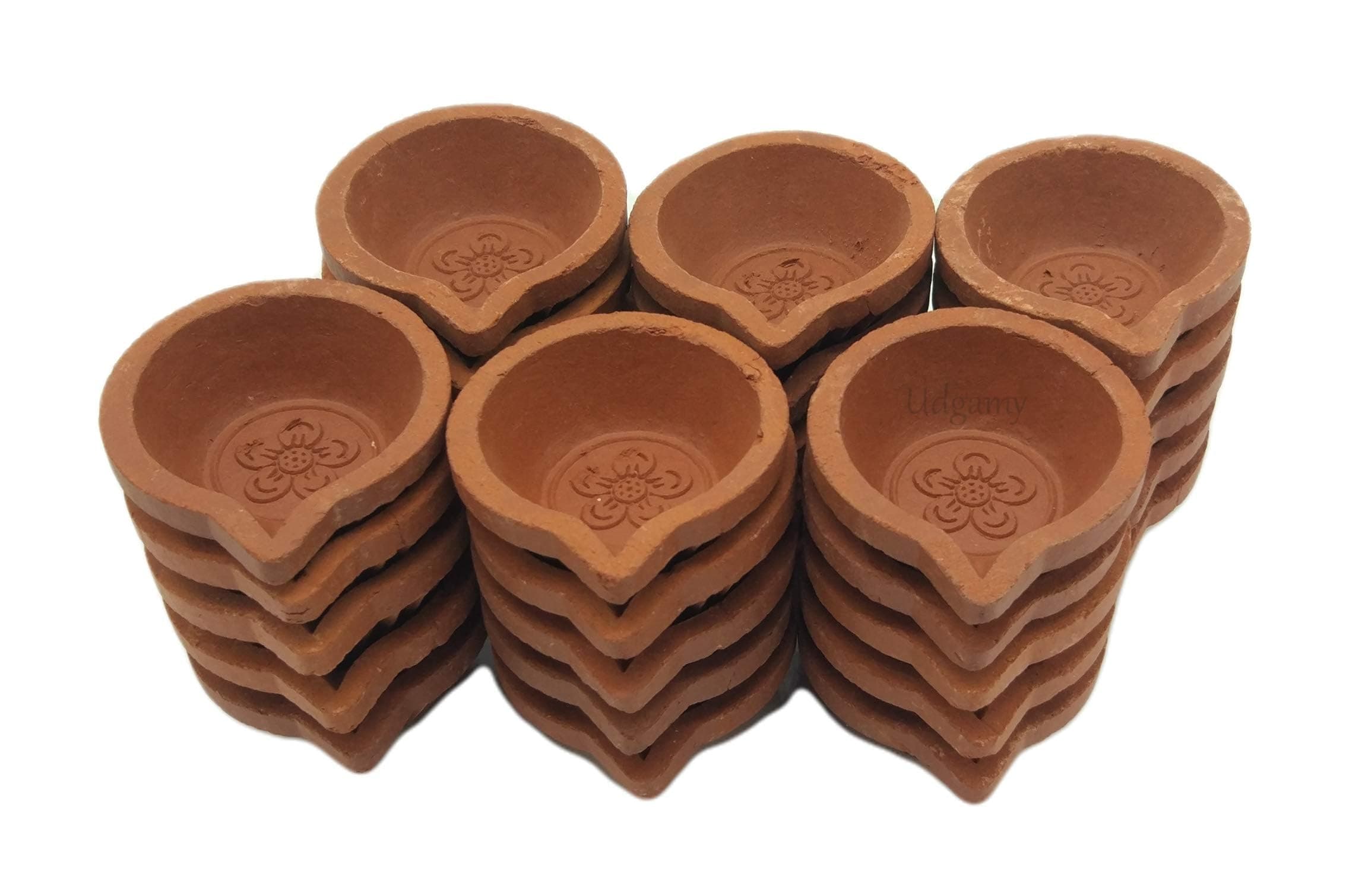 Clay Small Diya ( 5.8 cm x 5 cm x 2.1 cm, Set of 30)
