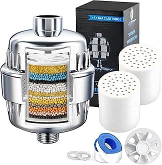 Shower Head Filter for Hard Water & Hair - 2 Replacement Cartridges -20 Stage - Water Softener to Remove Chlorine and Fluoride,BTHF-02