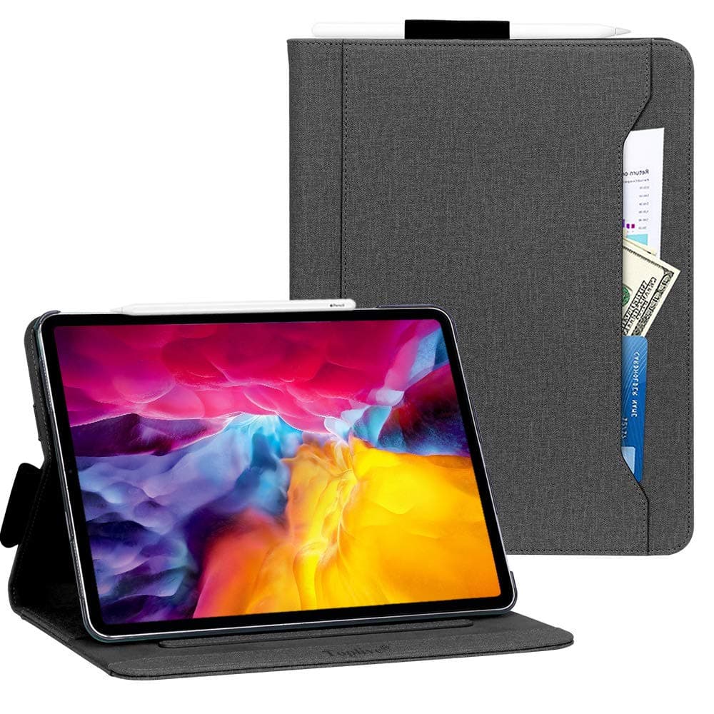 New iPad Pro 11 Case (2020), Toplive Stand Folio Case Cover for iPad Pro 11 inch 2020 with Apple Pencil Holder,Auto Sleep Wake Function and Multiple Viewing Angles,Black