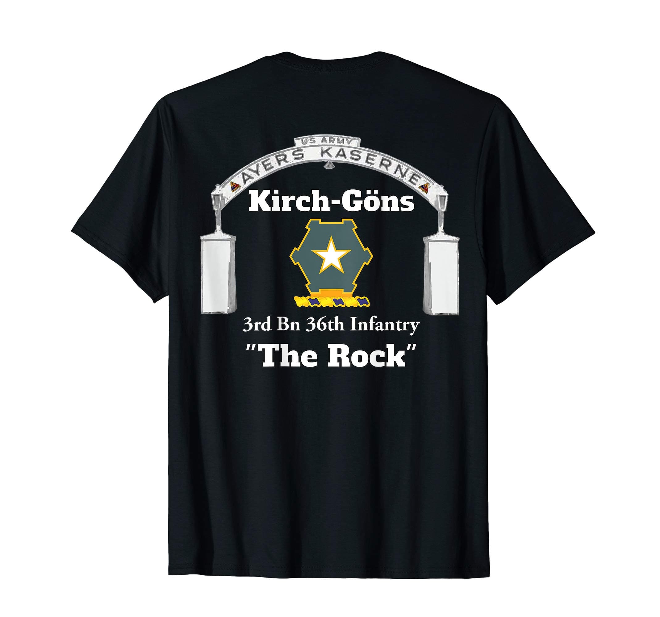 Ayers Kaserne - Kirch-Gons - 3rd Bn 36th Inf design on back T-Shirt