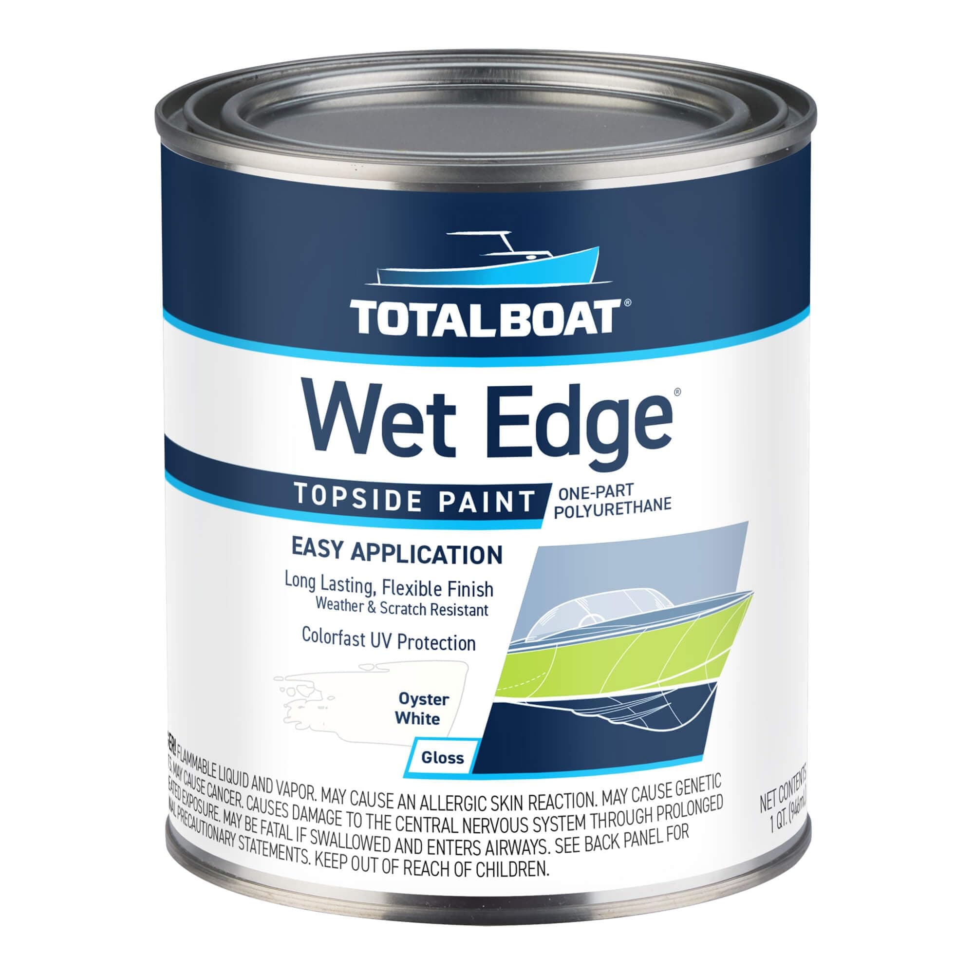 TotalBoat Wet Edge Topside Paint (Oyster White, Quart)
