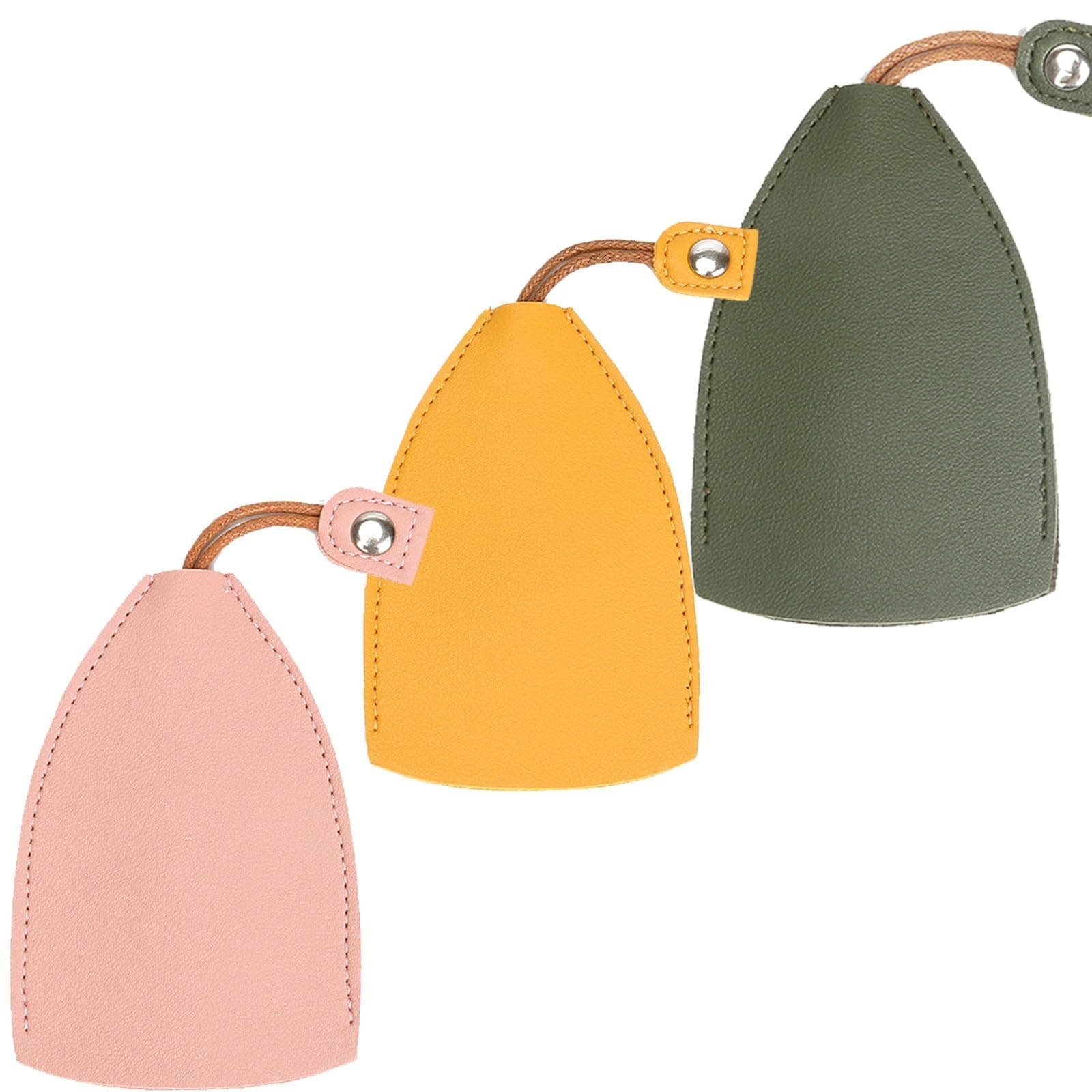 Derpexi Cute Fruits PU Leather Key Bag, Portable Creative Pull-Out Cute Large-Capacity Car Key Case, Portable Cute Keychain Bag (Color : 3PCS-A)