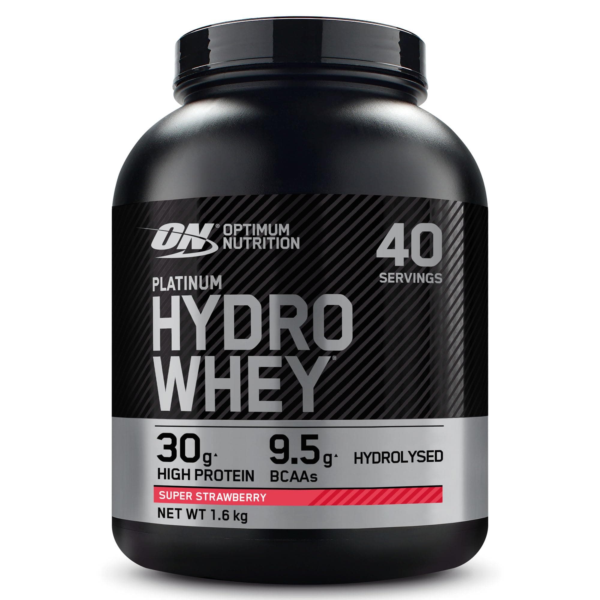 Platinum Hydro Whey, Hydrolysed Whey Protein Isolate Powder with Essential Amino Acids, Glutamine and BCAA, Super Strawberry Flavour, 40 Servings, 1.6 kg