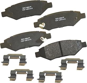 Bendix Premium SBC1337 Ceramic Rear Brake Pads for Cadillac CTS 2014-2008, SRX 2016-2010, Chevrolet Camaro 2015-2010, Saab 9-4X 2011
