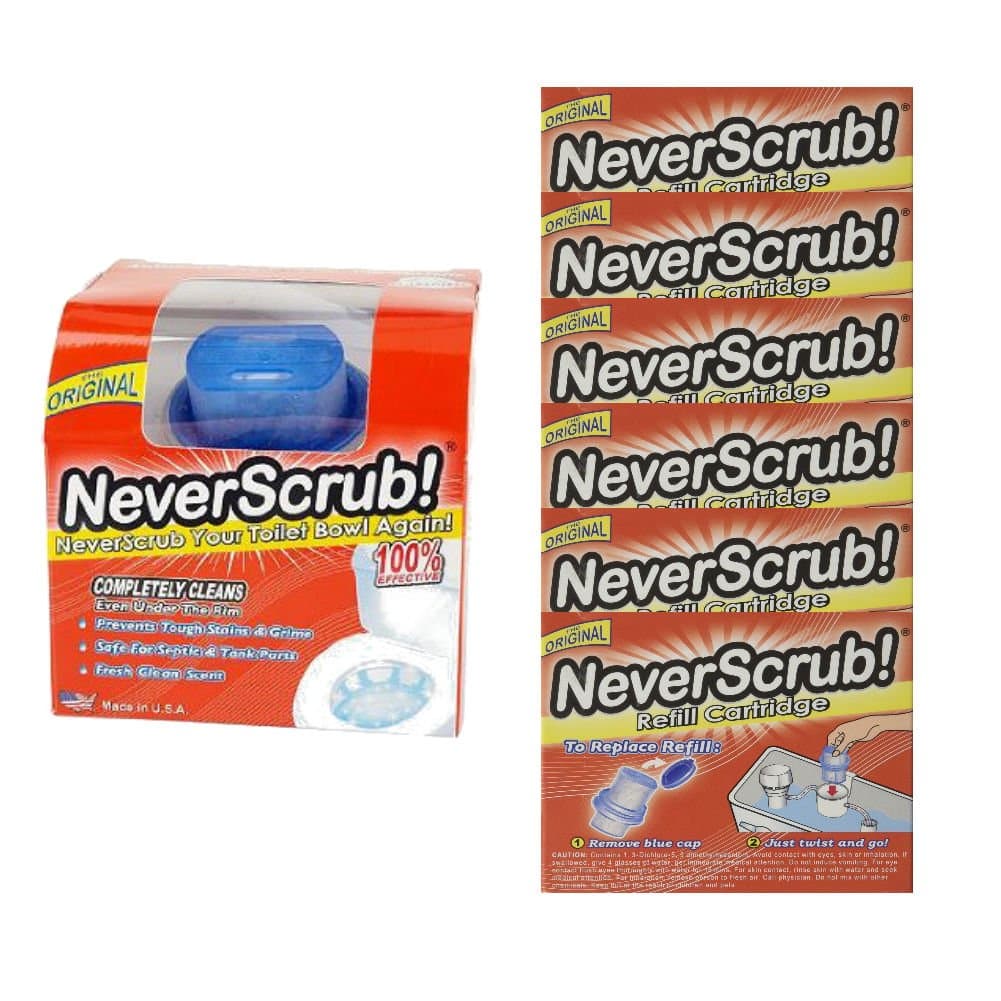 NeverScrub Automatic Toilet Cleaning System with 6 Refills