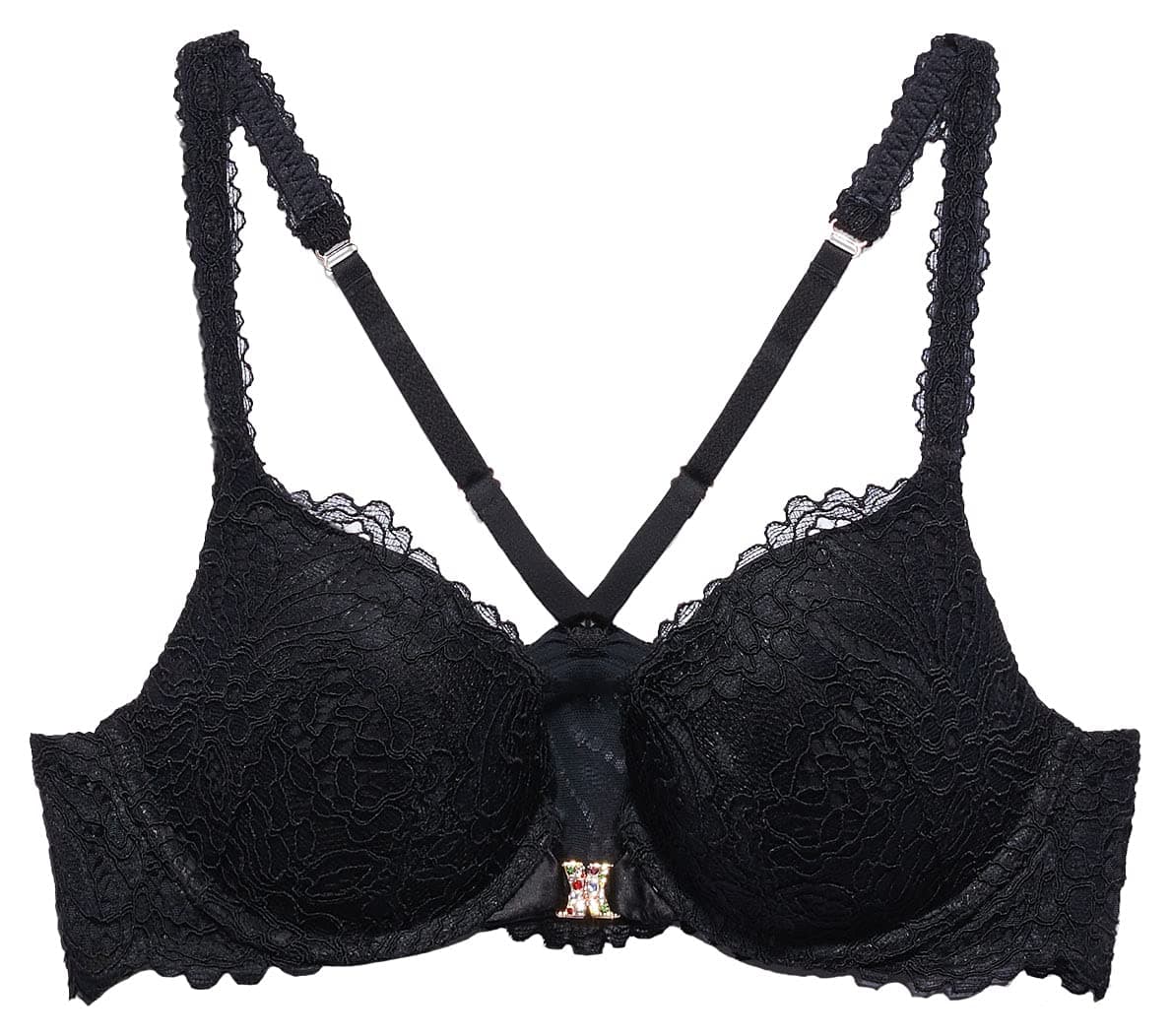 Women's Romantic Corded Lace Front-Closure Push Up Bra