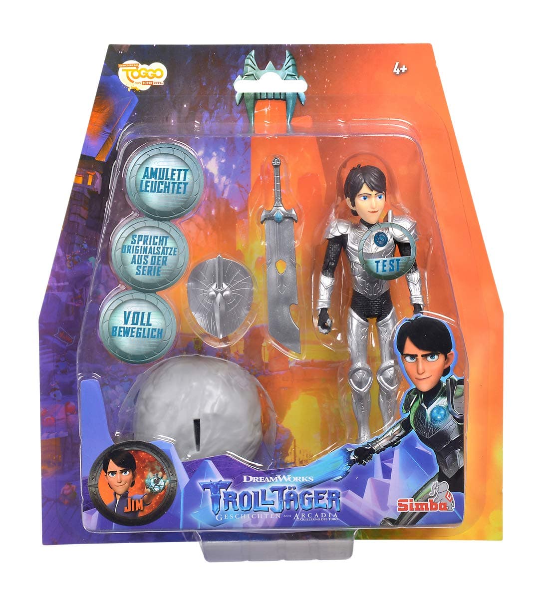 Simba Trollhunter Jim pers 20 cm Talking with Lights, Multicoloured, 109211004038