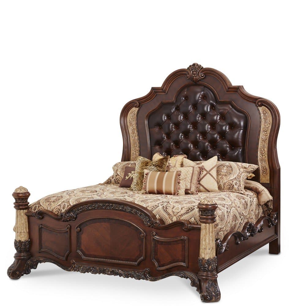 Michael Amini Victoria Palace Panel Headboard, King, Light Espresso