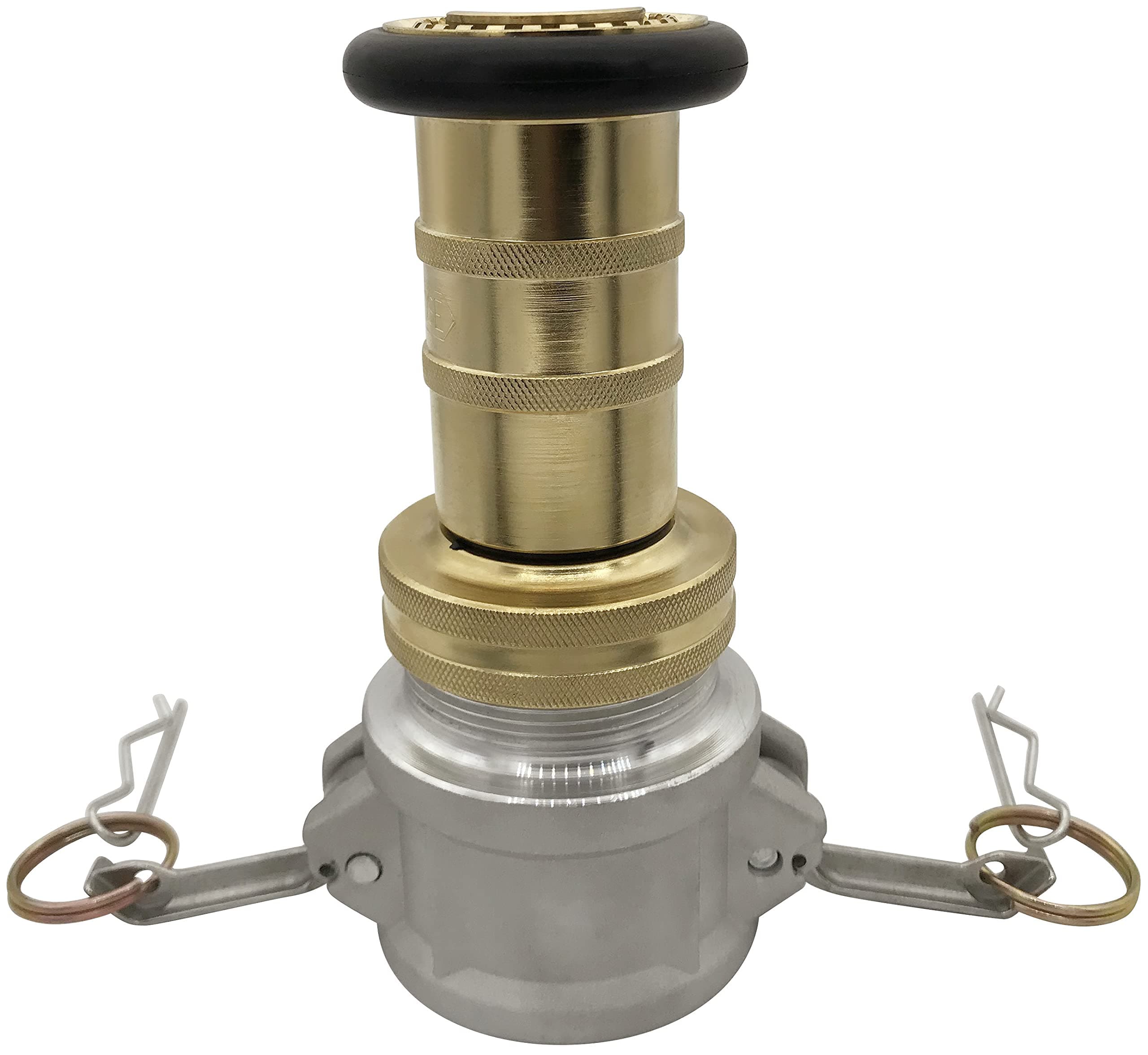 2" NPSH Aluminum Camlock Fitting Coupling With Brass Fire Hose Nozzle 2 inch Fire Equipment Constant Flow Heavy-Duty Industrial Fog Nozzle
