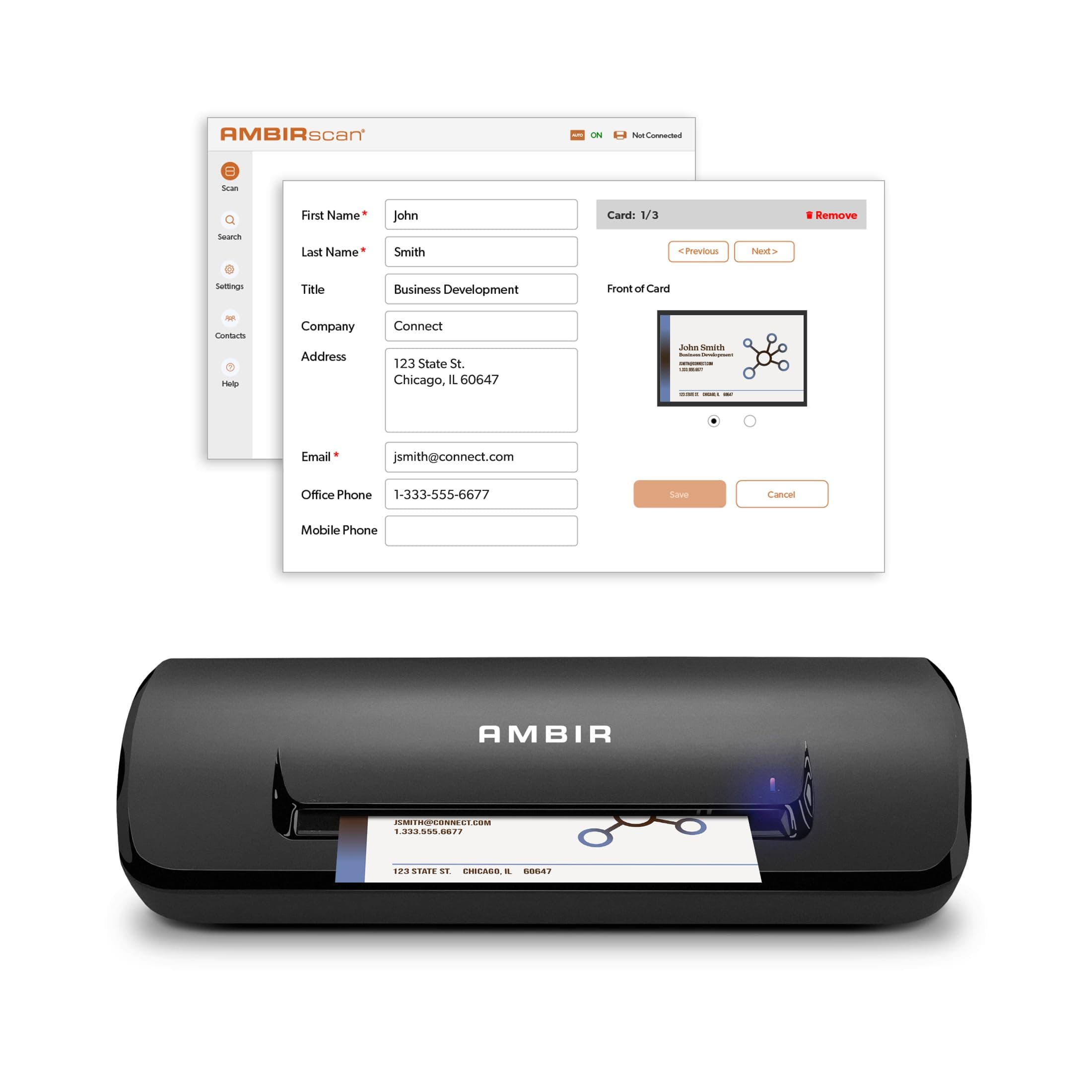 Ambir Technology ImageScan Pro DS687 Card Scanner